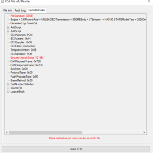 EFD to BIN for FCA converter – CHRYSLER FCA .efd file reader / extractor WhatsApp +447383475012