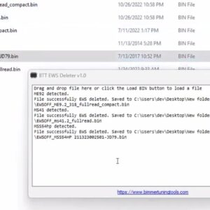 BTT EWS Deleter -Disable EWS IMMO or CAS From ECU File