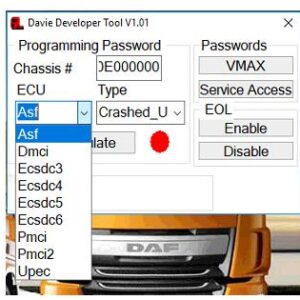 DAF DAVIE DEVELOPER TOOL AND DAF DAVIE(DEVIK) FOR ADBLUE REMOVAL WORK WITH DAF VCI LITE