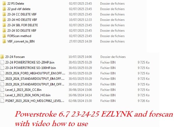 Ford POWERSTROKE 6.7 23-24-24-25 Ezlynk bin flash Files Package – and Forscan VBF convertor + video guide - WHATSAPP +447383475012